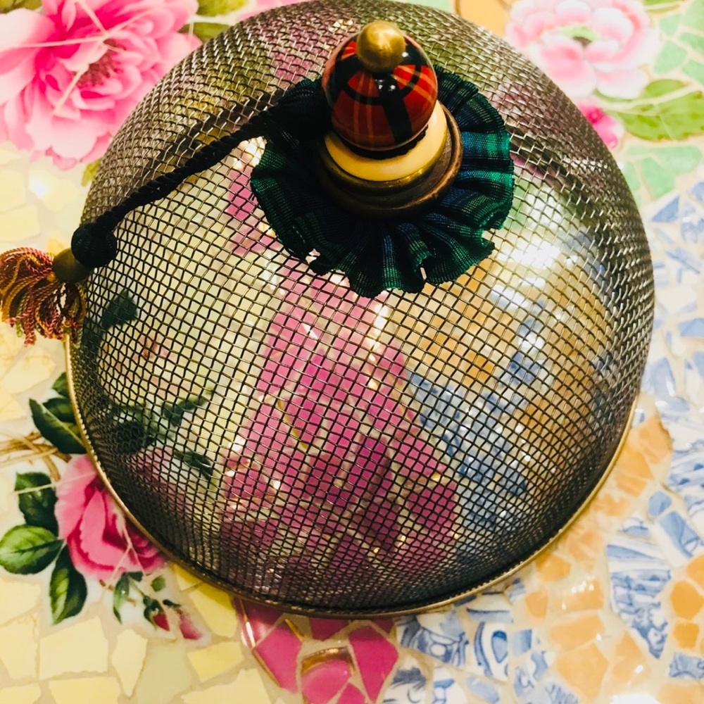 McKenzie childs Vintage Victoria Richard Plaid Mesh Dome. Small size